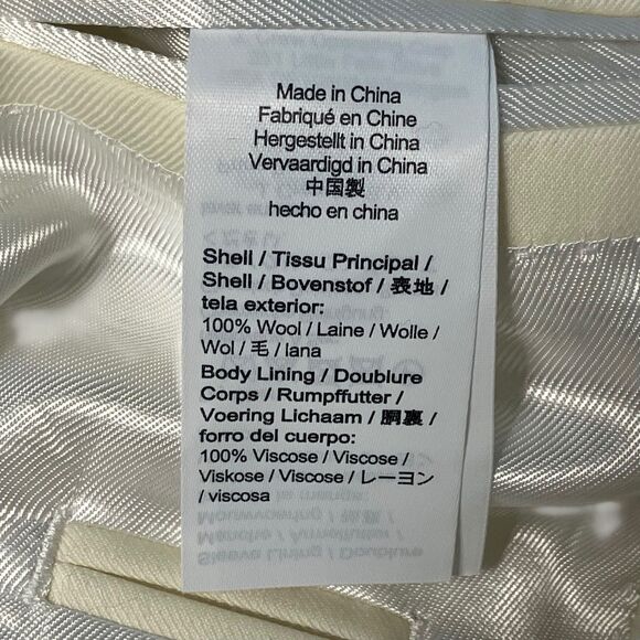 J Crew Dinner Jacket Mens 46L Off White Ludlow Slim Fit Italian Wool A7132 *Read - Picture 13 of 16